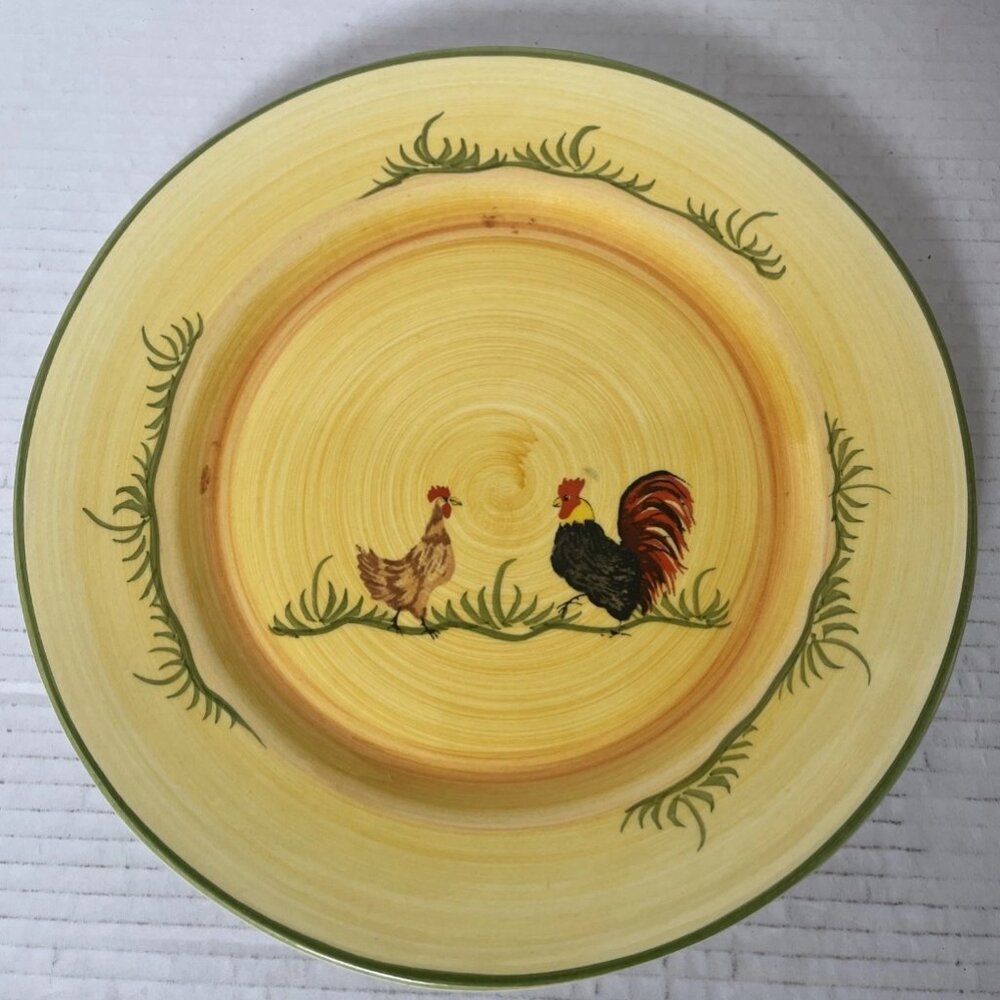 Vintage Portuguese Rooster Plate Antonio Rosa Alcobaça Hand Painted 9.5”